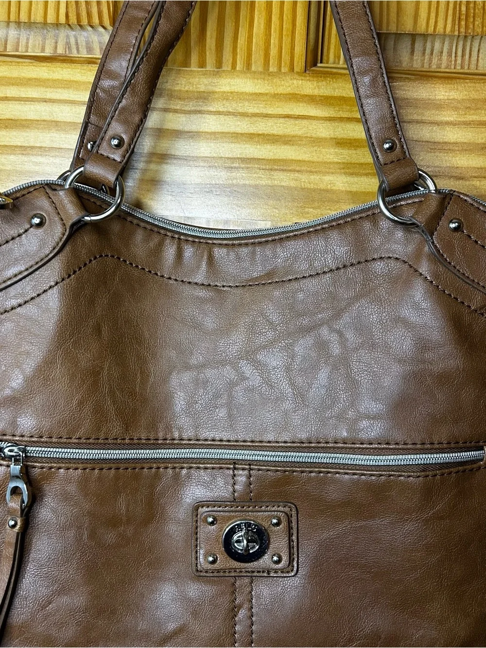 Relic Brown Shoulder Bag with Silver Hardware